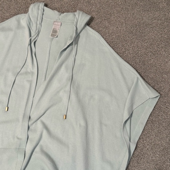 Chico’s Cardigan Sweater Blue Hooded One Size - Picture 4 of 7